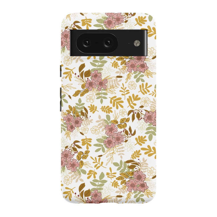 Pixel 8 StrongFit Autumnal Florals in Pink and Mustard by Paula Ohreen