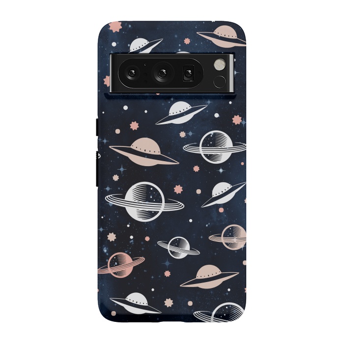 Pixel 8 Pro StrongFit Planets and stars - space pattern - celestial pattern on navy by Oana 