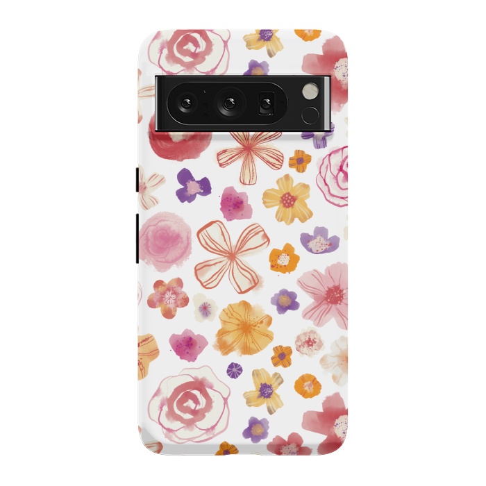 Pixel 8 Pro StrongFit Fresh Watercolor Wildflowers by Nic Squirrell