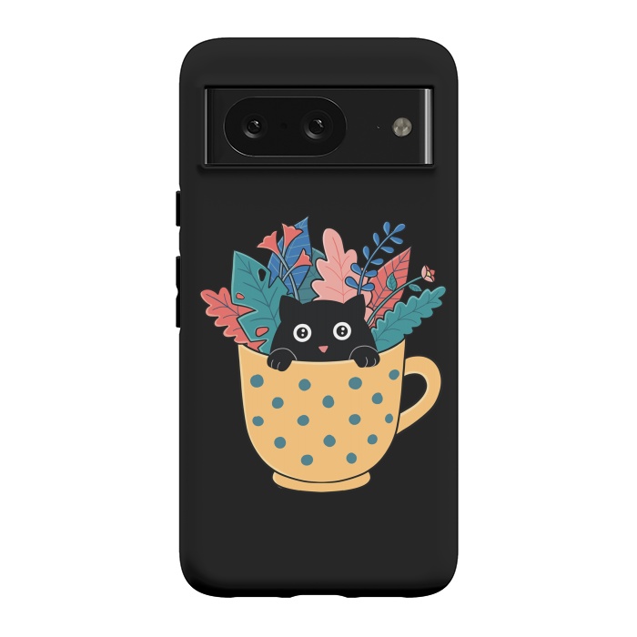Pixel 8 StrongFit Cat and flowers by Coffee Man