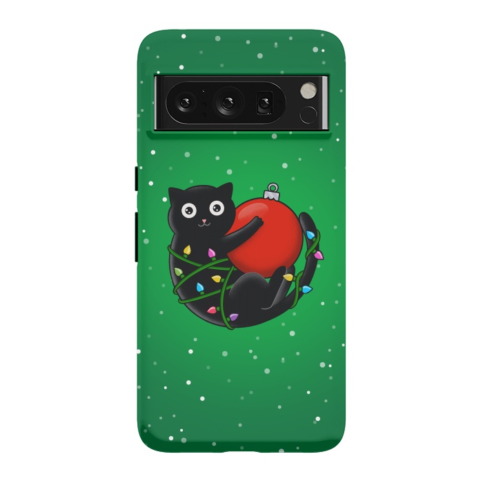Pixel 8 Pro StrongFit Cat and christmas by Coffee Man