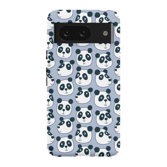 Pixel 8 StrongFit Particularly Pleasant Panda Bears on Blue by Nic Squirrell