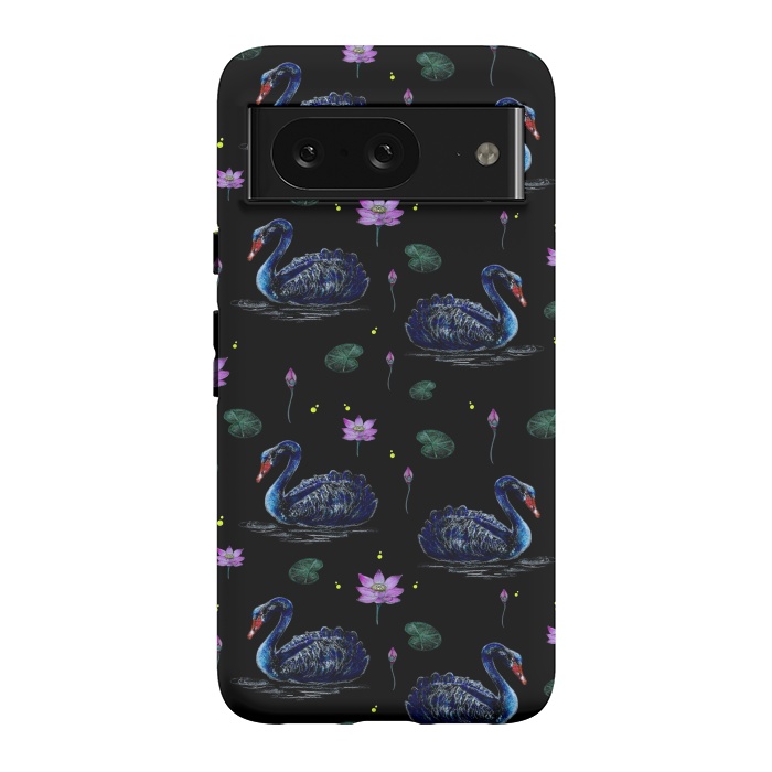 Pixel 8 StrongFit Black Swans in Lily Pond by Negin Mf
