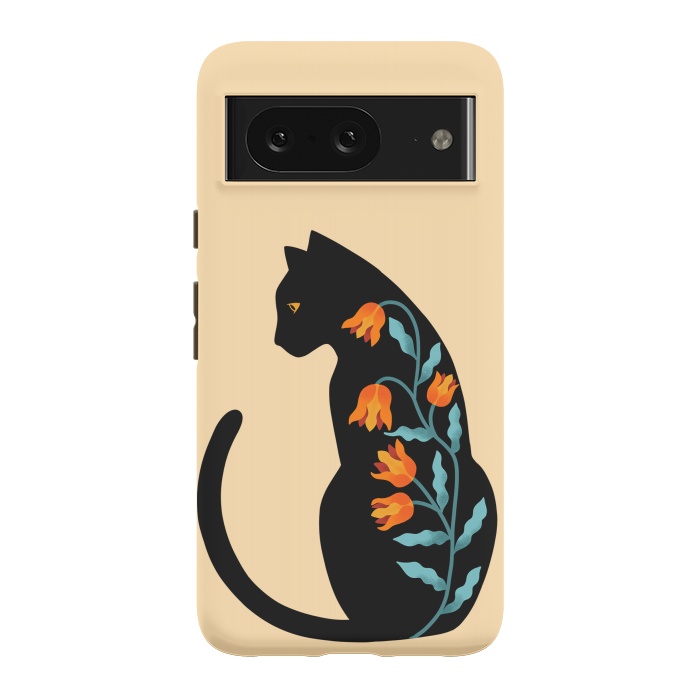 Pixel 8 StrongFit Cat Floral by Coffee Man