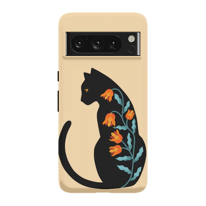 Pixel 8 Pro StrongFit Cat Floral by Coffee Man