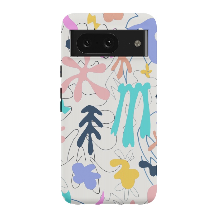 Pixel 8 StrongFit Colorful retro doodles - Matisse abstract pattern by Oana 