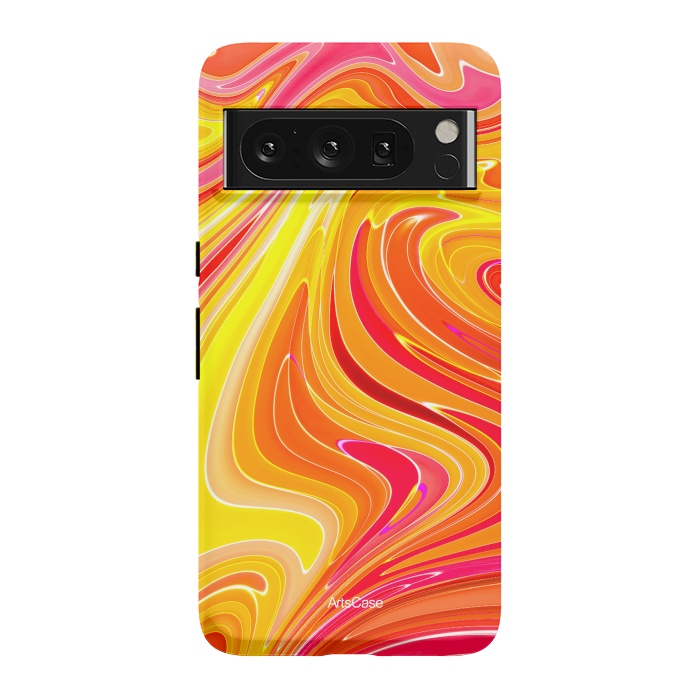 Pixel 8 Pro StrongFit Yellow Fluid Painting by ArtsCase
