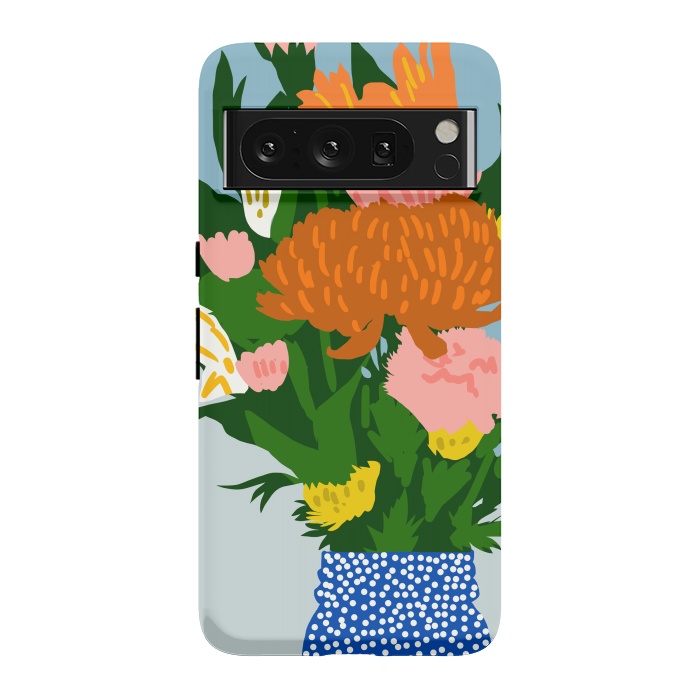 Pixel 8 Pro StrongFit Potted Happiness | Flower Pot Botanical Floral Still Life | Eclectic Plants Modern Bohemian Décor by Uma Prabhakar Gokhale