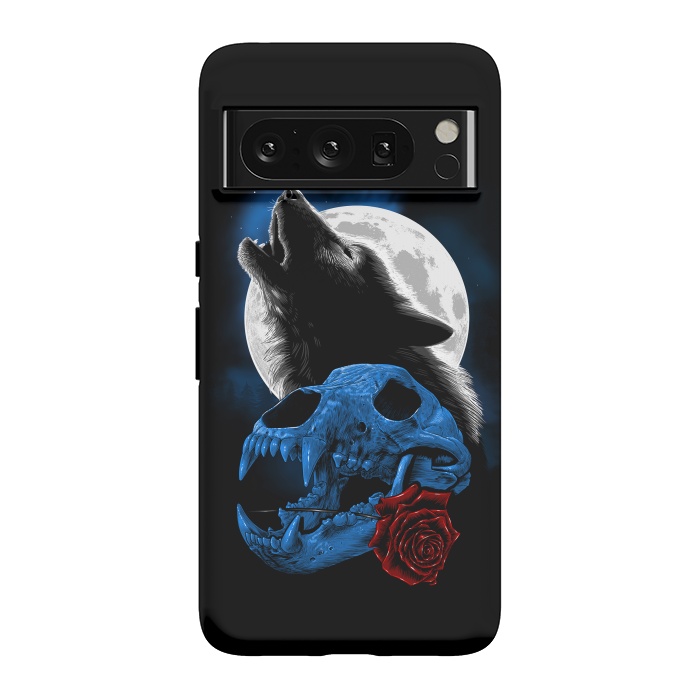Pixel 8 Pro StrongFit Wolf howling under the moon by Alberto
