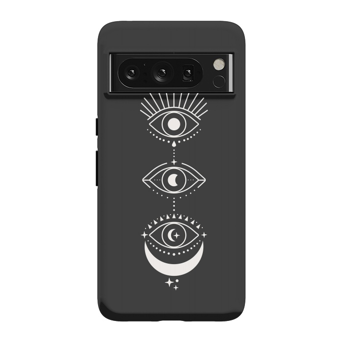 Pixel 8 Pro StrongFit Black Eyes Moon Phases by ArtPrInk
