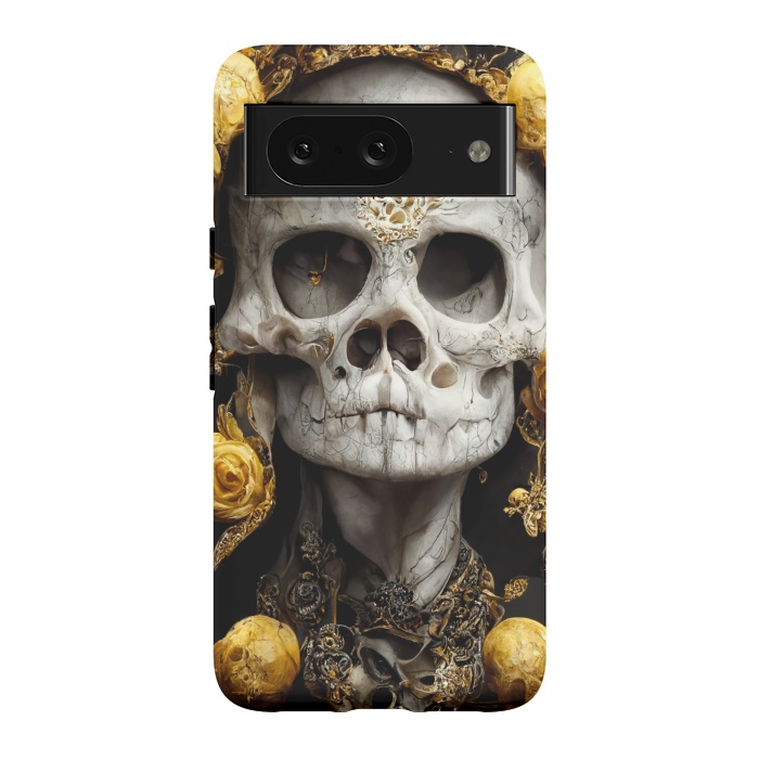 Pixel 8 StrongFit yellow gold roses skull by haroulita