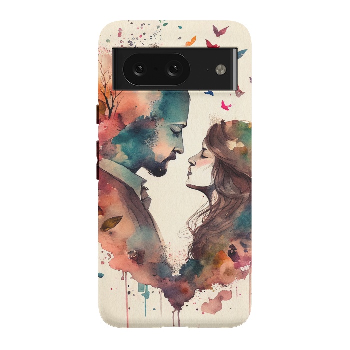Pixel 8 StrongFit Whimsical Love in Watercolor by Texnotropio