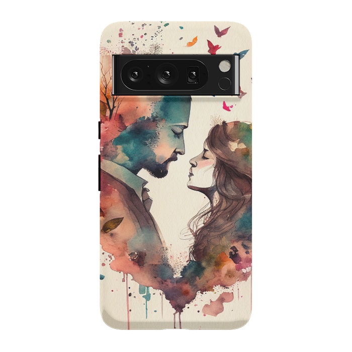 Pixel 8 Pro StrongFit Whimsical Love in Watercolor by Texnotropio