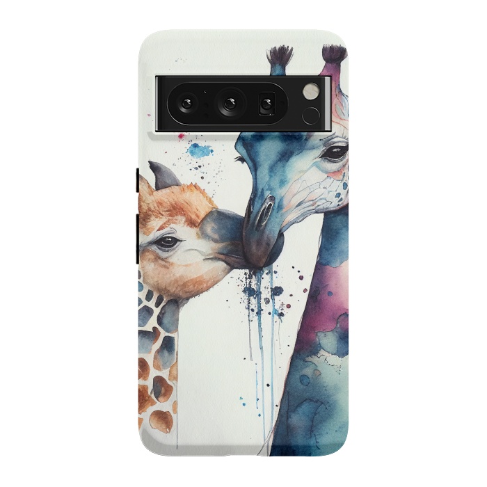 Pixel 8 Pro StrongFit Giraffe Love in Watercolor by Texnotropio