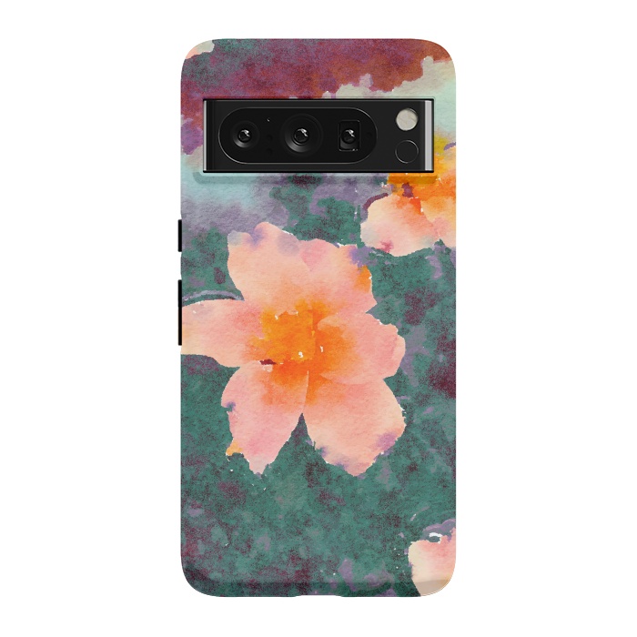 Pixel 8 Pro StrongFit Floating In Love, Watercolor Lotus Pond Botanical Lake, Forest Jungle Floral Painting by Uma Prabhakar Gokhale