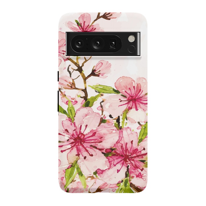 Pixel 8 Pro StrongFit Watercolor Spring Flowers by Bledi