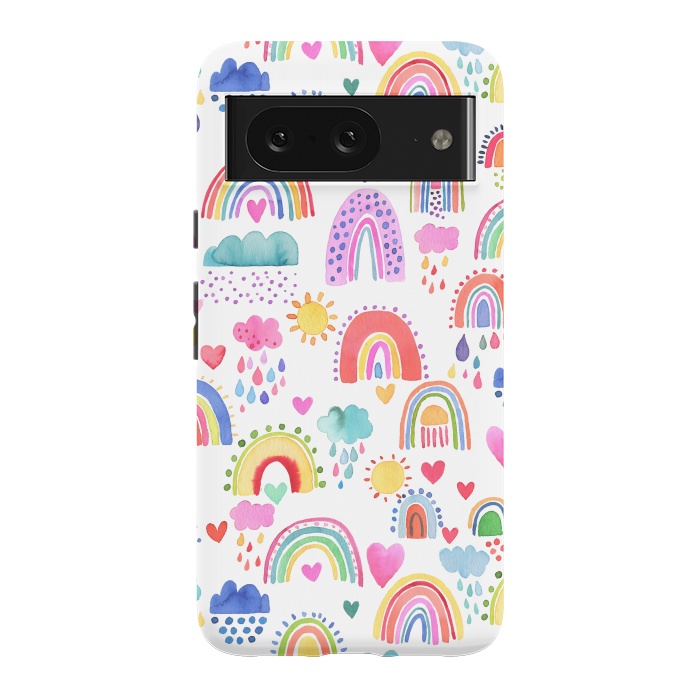 Pixel 8 StrongFit Lovely Colorful Rainbows by Ninola Design