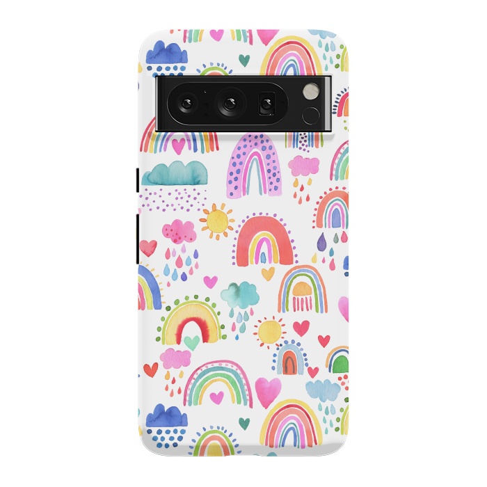 Pixel 8 Pro StrongFit Lovely Colorful Rainbows by Ninola Design
