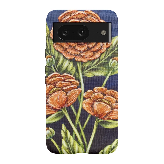 Pixel 8 StrongFit Orange Peonies by Denise Cassidy Wood