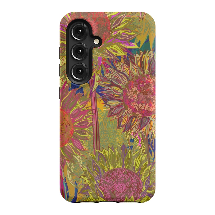 Galaxy S24 StrongFit Sunflowers by Lotti Brown