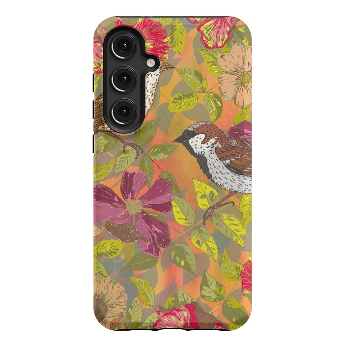 Galaxy S24 Plus StrongFit Sparrow and Wild Rose by Lotti Brown