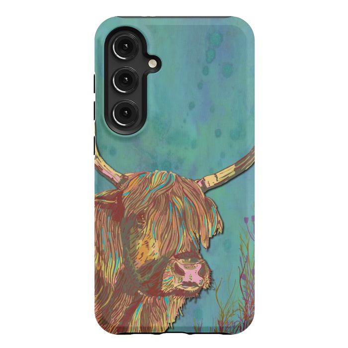 Galaxy S24 Plus StrongFit Highland Cow by Lotti Brown