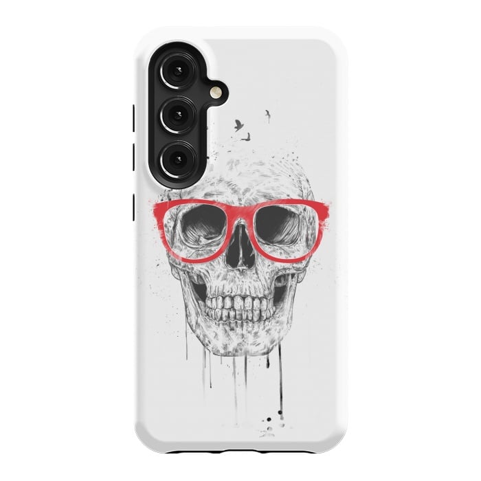 Galaxy S24 StrongFit Skull with red glasses by Balazs Solti