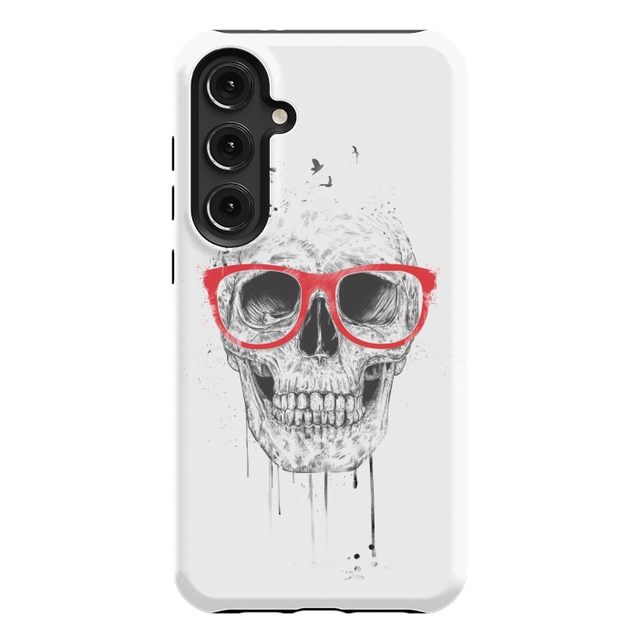 Galaxy S24 Plus StrongFit Skull with red glasses by Balazs Solti