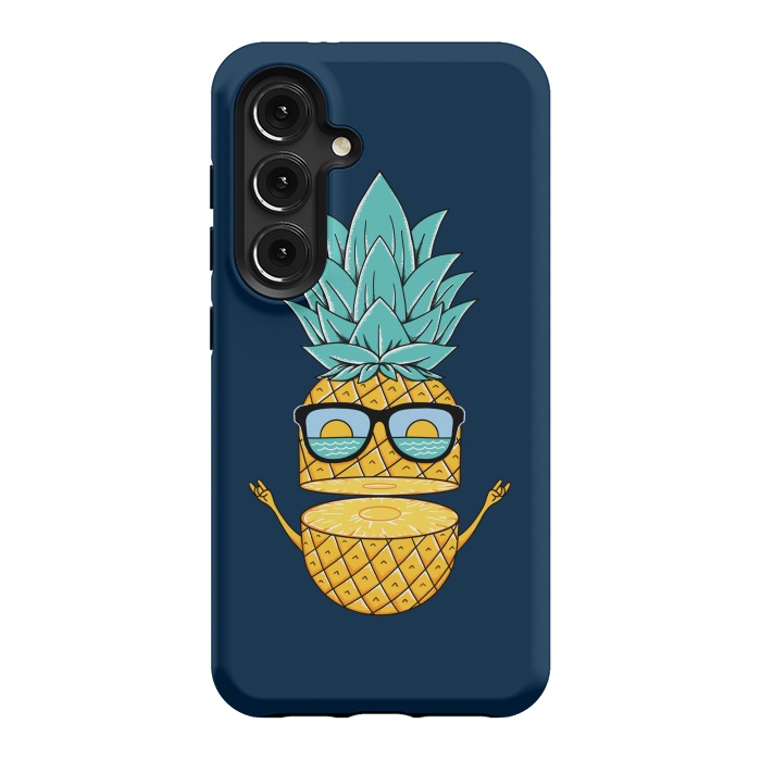 Galaxy S24 StrongFit Pineapple Sunglasses Blue by Coffee Man