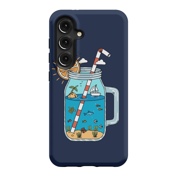 Galaxy S24 StrongFit Drink Landscape Blue by Coffee Man
