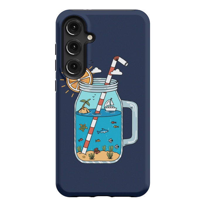 Galaxy S24 Plus StrongFit Drink Landscape Blue by Coffee Man