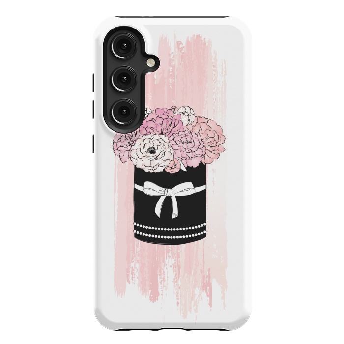 Galaxy S24 Plus StrongFit Flower Box with pink Peonies by Martina