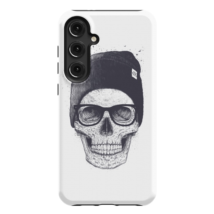 Galaxy S24 Plus StrongFit Black skull in hat by kodamorkovkart