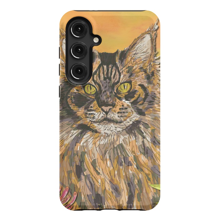 Galaxy S24 Plus StrongFit Maine Coon Cat by Lotti Brown