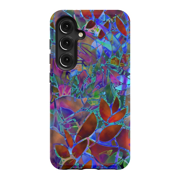 Galaxy S24 StrongFit Floral Abstract Stained Glass G174 by Medusa GraphicArt