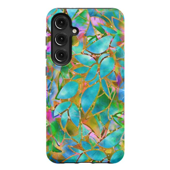 Galaxy S24 Plus StrongFit Floral Abstract Stained Glass G265  by Medusa GraphicArt