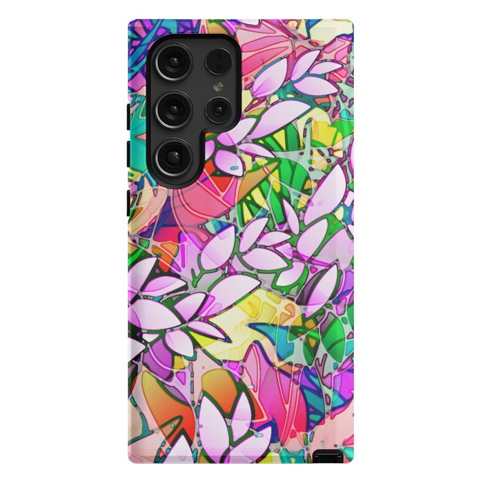 Galaxy S24 Ultra StrongFit Grunge Art Floral Abstract G130  by Medusa GraphicArt