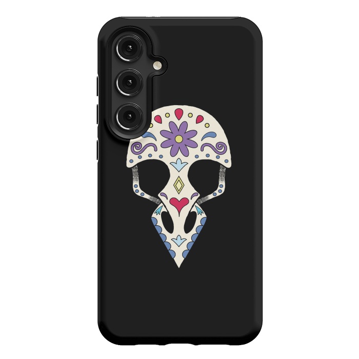 Galaxy S24 Plus StrongFit Bird sugar skull by Laura Nagel