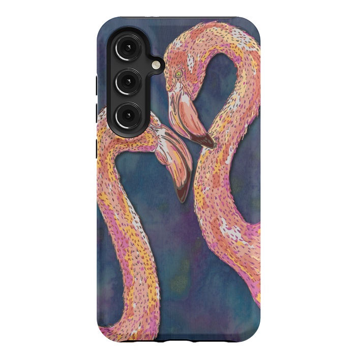 Galaxy S24 Plus StrongFit Pink Flamingos by Lotti Brown