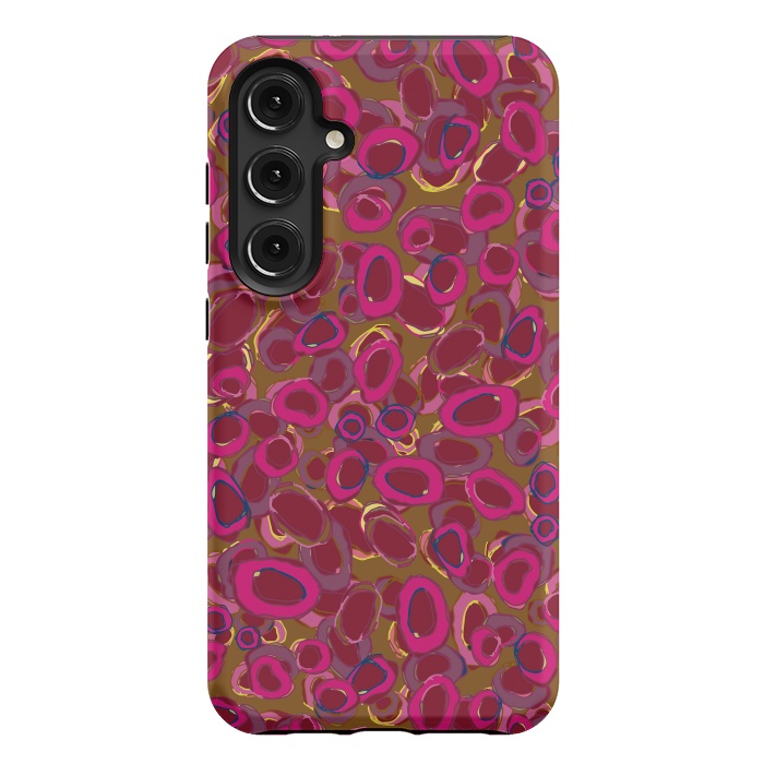 Galaxy S24 Plus StrongFit Bold Circles - Red & Pink by Lotti Brown