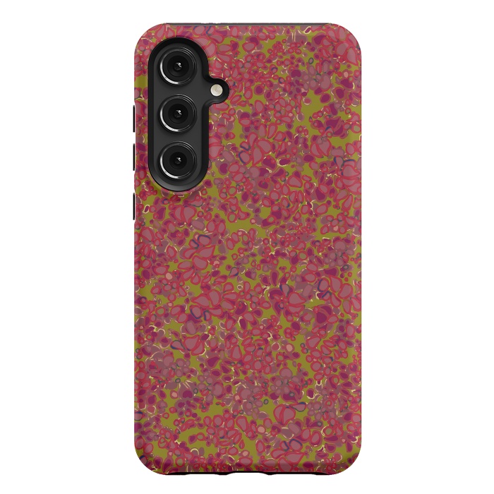 Galaxy S24 Plus StrongFit Tiny Circles - Red & Green by Lotti Brown