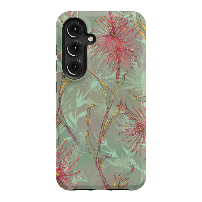 Galaxy S24 StrongFit Red Gum Flower by Lotti Brown