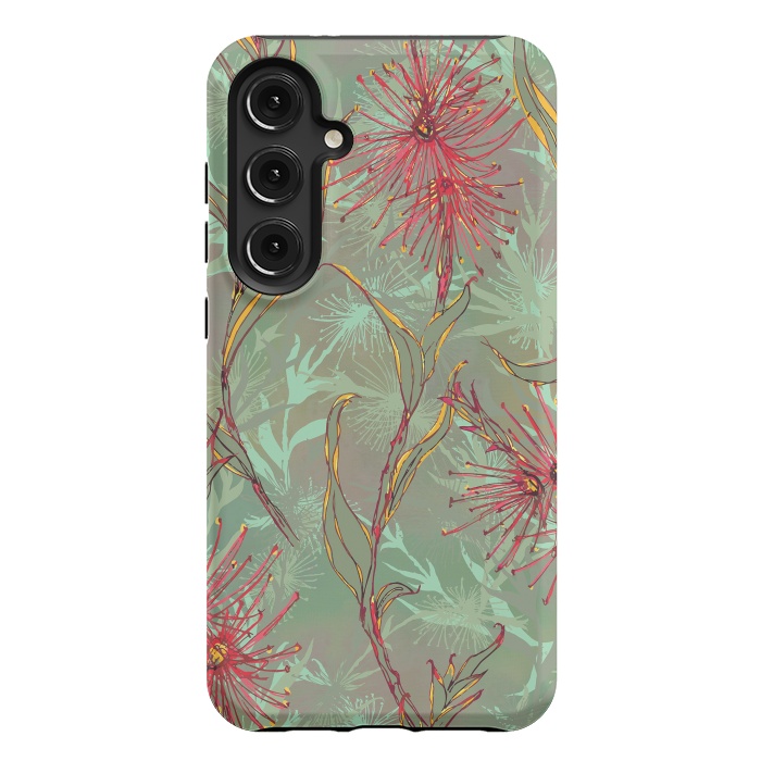 Galaxy S24 Plus StrongFit Red Gum Flower by Lotti Brown