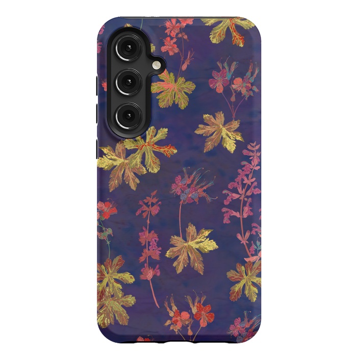 Galaxy S24 Plus StrongFit Blue Geraniums by Lotti Brown