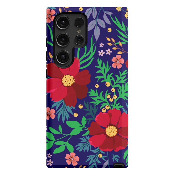 Galaxy S24 Ultra StrongFit Red Flowers In The Ocean by ArtsCase