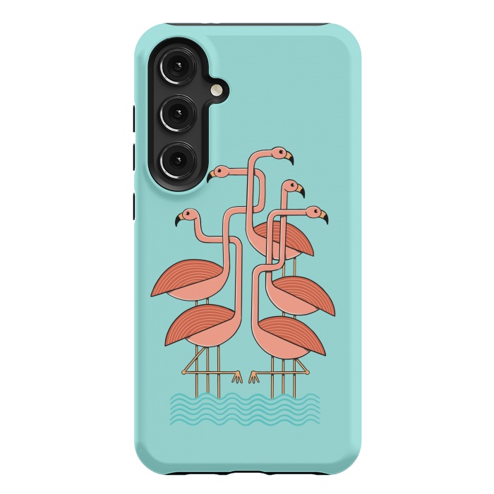 Galaxy S24 Plus StrongFit Flamingos by Coffee Man