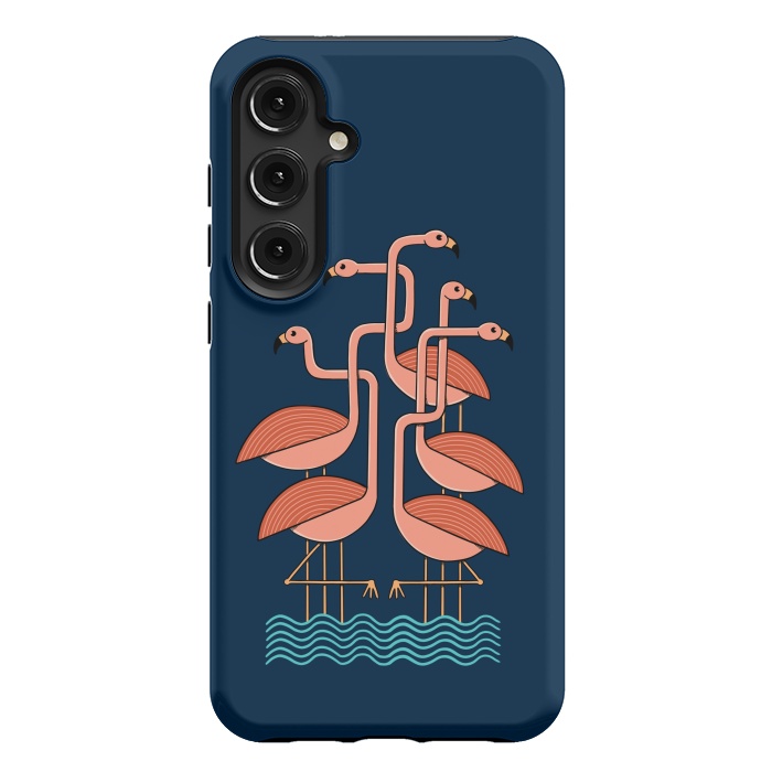 Galaxy S24 Plus StrongFit Flamingos blue by Coffee Man