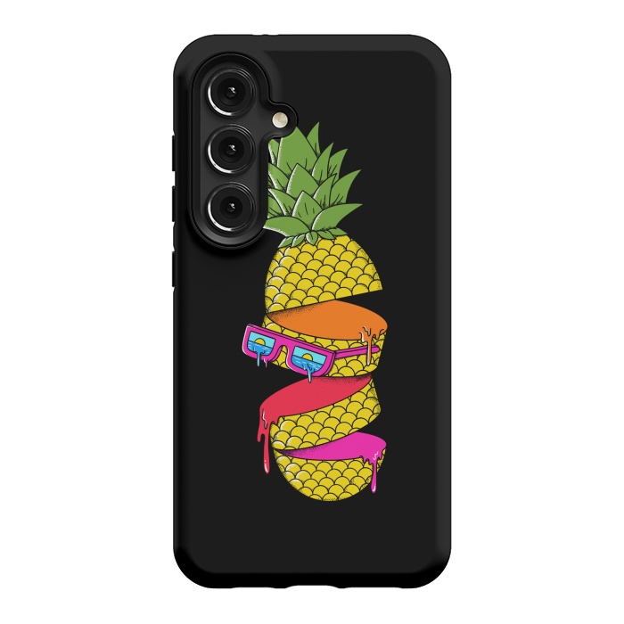 Galaxy S24 StrongFit Pineapple colors Black by Coffee Man