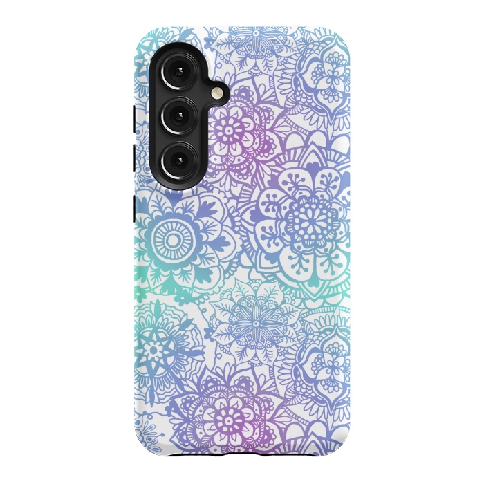 Galaxy S24 StrongFit Pastel Purple and Blue Mandala Pattern by Julie Erin Designs