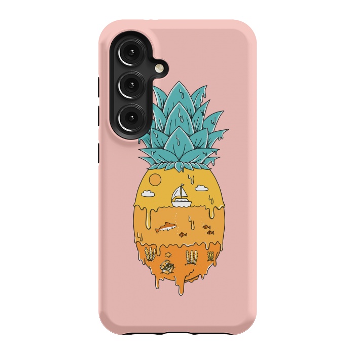 Galaxy S24 StrongFit Pineapple Landscape pink by Coffee Man